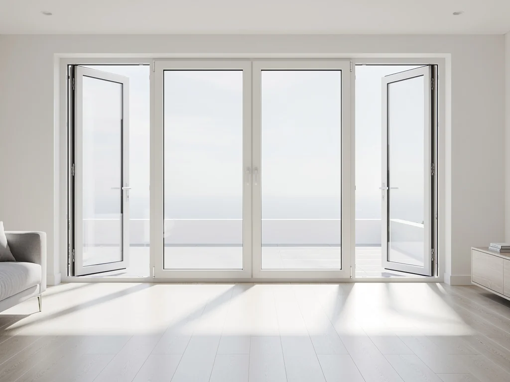 Fenêtres oscillo-battantes à triple vitrage dans un intérieur épuré